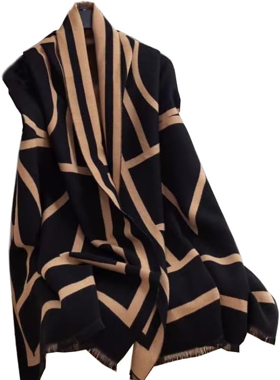 FairyCity Women's Soft pashmina Shawl Oversized Winter Warm blanket Scarf Long Cashmere Shawls Wraps Geometric patterns