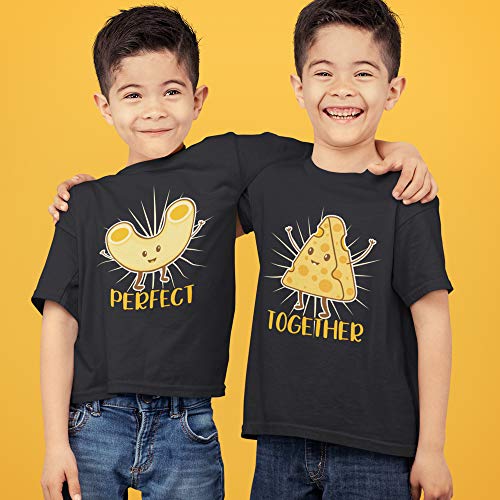 Mac and Cheese Baby Outfit Matching Twin Baby Bodysuits or Toddler T-Shirts Clothing Set2