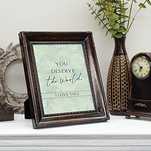 Cottage Garden You Deserve The World Amber 8 X 10 Rope Trim Wall And Tabletop Photo Photo Frame #TOP5