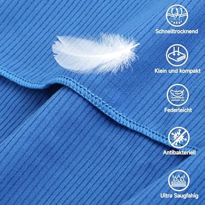 Pameil Mikrofaser Handtuch 2er Set-(160x80cm Groß Badetuch+80x40cm Klein Handtüch), Kompakt & Schnelltrocknend Microfaser Handtücher- das Sporthandtuch, Reisehandtuch, Strandhandtuch – Bild 3