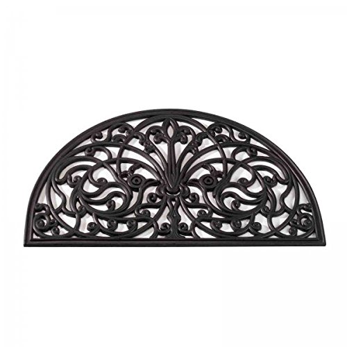 Smart Garden Half Moon Rubber Victorian Cast Iron Style Door Mat Black Doormat