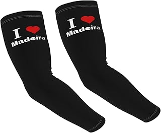 I love Madeira Arm Sleeves For Men Women Tattoo Cover Up Cooling Sports Sleeves For Basketball Golf Football