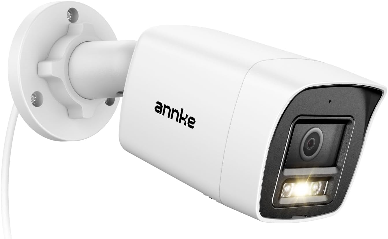 ANNKE Security 4K 8MP PoE Camera, Surveillance Outdoor AI IP Cam with Mic/Audio, AI Human/Vehicle Detection, Smart Dual Light, IP67, H.265+, Up to 512GB Storage, 4mm Lens, Color Night Vision