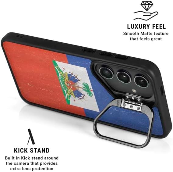 Skinit Kickstand Phone Case Compatible with Galaxy S25 Ultra - Haitian Flag Distressed Design