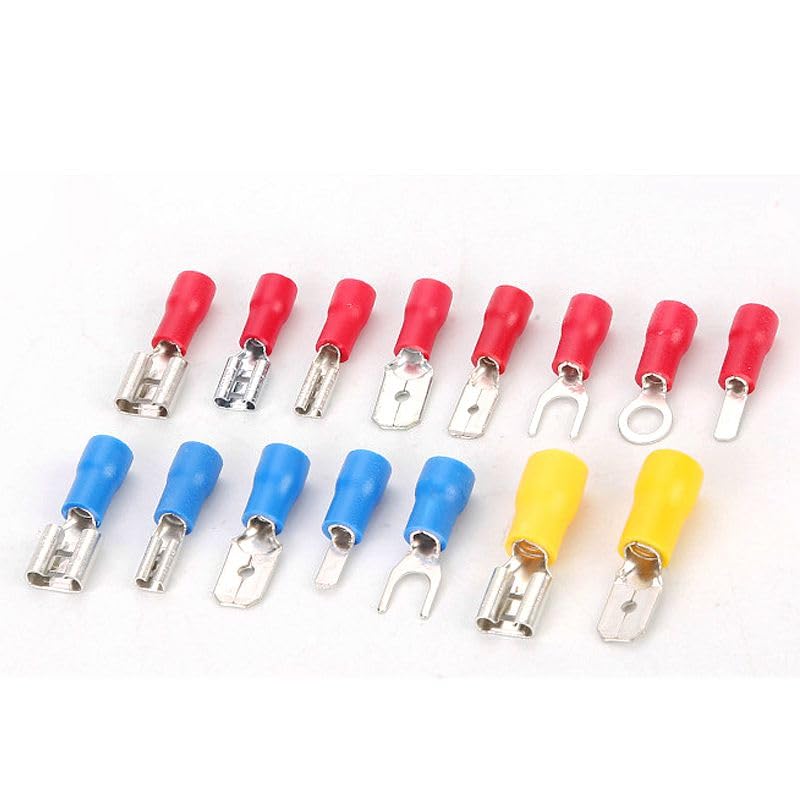 280pcs Assorted Spade Terminals Insulated Cable Connector Electrical Wire Crimp Butt Ring Fork Set Ring Lugs Rolled Kit VUQLDHAYZ