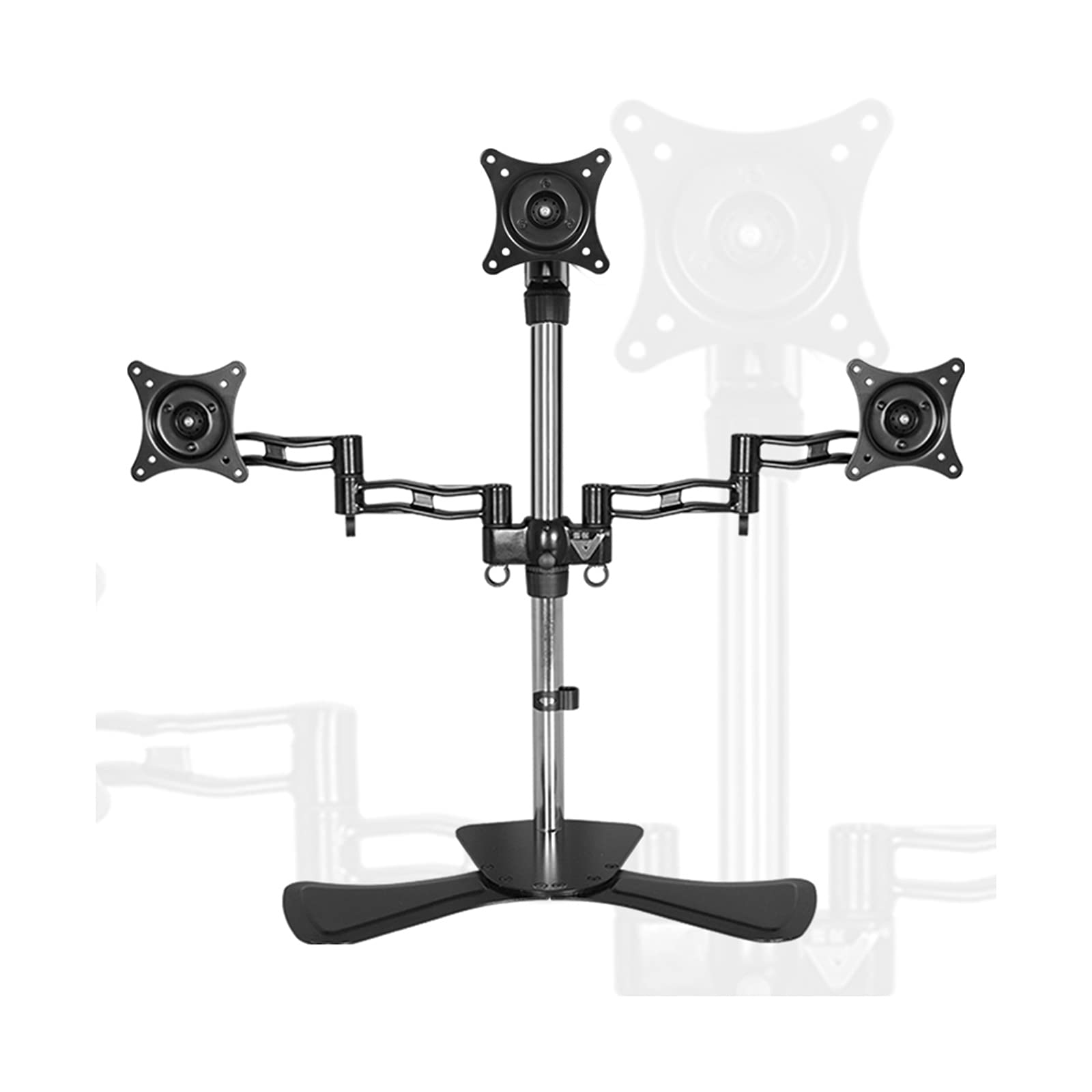 asdchZen Monitor Stand Triple Monitor Stand Mount 15"-27" Aluminum Alloy Monitor Desk Mount Height Adjustable Vesa Bracket,Holds Up To 15.4Lbs,3 Installation Methods Tv Stands,One
