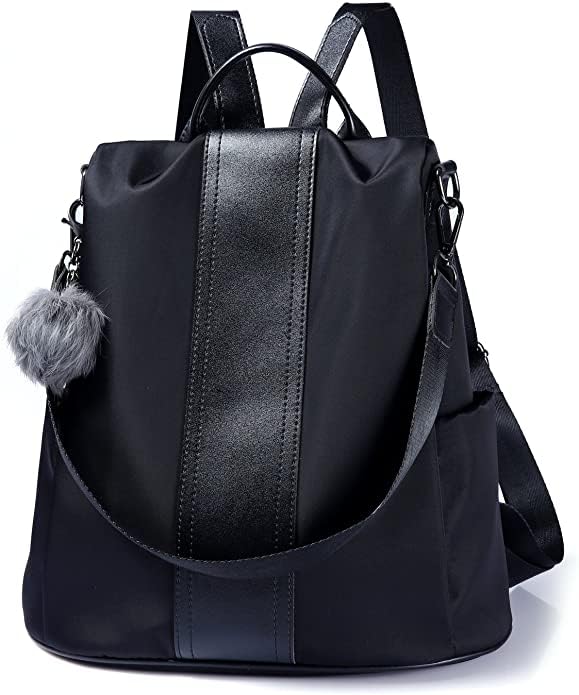 Mochila Feminina Anti Furto Impermeável Leve Fashion Barata (Preto)