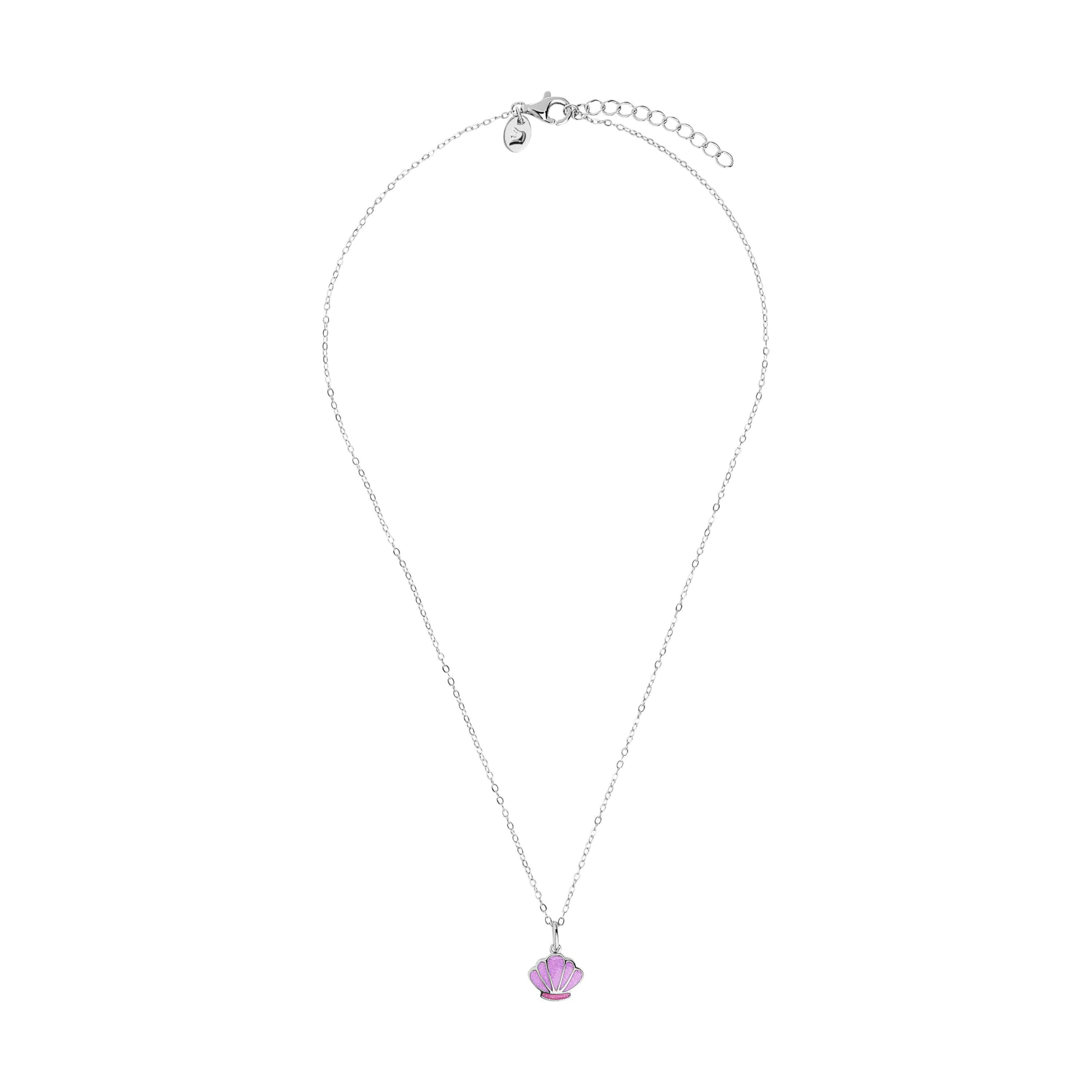 Prinzessin Lillifee Kette mit Anhänger für Mädchen, Sterling Silber 925, 35+3 cm, silber, Muschel-Anhänger, Kinderschmuck, Geschenkidee, kommt in Schmuck Geschenk Box, 2101022