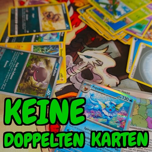 50 Verschiedene Pokemon Karten Set Deutsch - 50 Stück Karten Set - 2 Holo Karten + 1 Reverse Holo Karte - Pokemonkarten