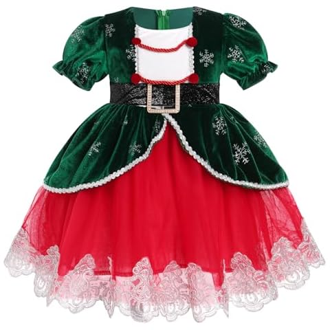 FYMNSI Baby Girls Christmas Velvet Dress Cover