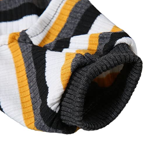 Pijama listrado para cachorro MISNODE Macacão de cachorro quente de 4 pernas para clima frio, macacã