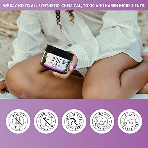 Organic Fiji Raw Cold Pressed Coconut Oil For Hair, Skin, Face & Body | Relaxing Massage Oil | Lavender,12 Oz For Women Men & Baby #TOP4