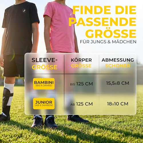 JDP Schienbeinschoner Kinder Fussball mit Knöchelschutz, bequeme Fußball Schienbeinschoner Kinder ab 6 Jahre ab ca. 125 cm Körpergröße… – Ansicht 6