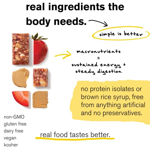 Skratch Labs Energy Bar | Peanut Butter + Strawberries (12 Pack) | Plant Based Healthy Snack | Low Sugar - 5G Protein | Non-Gmo, Gluten Free, Soy Free, Vegan, Kosher #TOP1