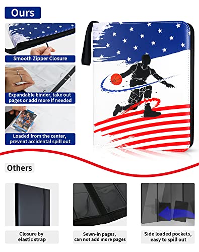 Basketball Trading Card Binder, Fit 900 Sport Cards 3 Ring Binder Book With 50 Binder Sheets, 9 Pocket Card Sleeves Album For Birthday Christmas New Year Gift For All Cards Collectors (Bsk002) #TOP5