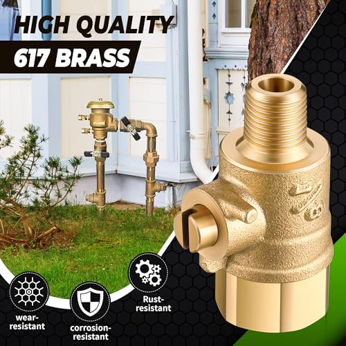 Image of Saillong 2 Pcs 1 /8'' Male x 1 /4'' Female Test Cock and PTFE Sealant Tape for Backflow Valve, Brass Test Cock for Preventing leaks, Fits Sprinkler Backflow Preventer of 1 /4'' Female Connector