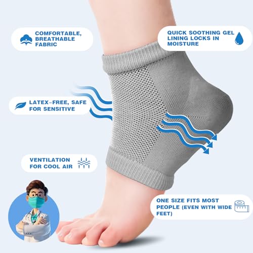 Image of TEAWOO 6 Pairs Moisturizing Heel Socks for Cracked Heel Treatment