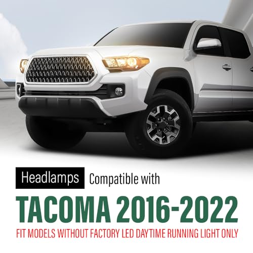 Image of GRAND ORANGE Projector Headlights Assembly Front Headlamp Fit Toyota Tacoma 2016-2022 Model w /o Factory LED DRL 8115004250, 8111004250, 8115004260, 8111004260