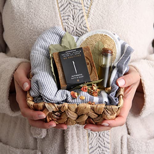 Authentic Bath & Soap Aleppo Soap Bar, Natural, Vegan, Biodegradable, No Fragrance, Palm Oil, Parabens Or Sulfate, Cruelty Free. For All Skin Types, Soothes Eczema & Psoriasis. Pack Of 1 (7 Oz Soap) #TOP2