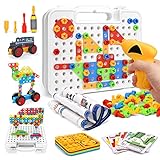 290PCS Stem Toys-Trendy Bits Drill for Kids Building Toys DIY Puzzle Building Blocks,Educational...