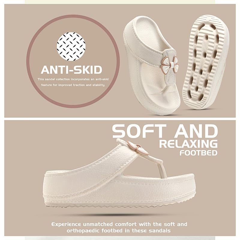 Image of Richmen Women Summer Flip Flop Slippers Casual Pillow EVA Anti-Slip Sole Slide Slipper Indoor Bedroom Sandals for Women's & Girls