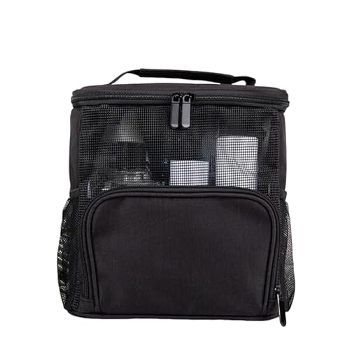 「NexPon」オリジナル ポータブル シャワーキャディ 大容量 温泉入浴剤パック 大学寮用 - 折りたたみ式メッシュトート - 寮の部屋の必需品 - 丈夫な吊り下げ式旅行用シャワーバッグ - 大学生、男性、女性に最適 、化粧品・日用品 旅行用収納ポーチ