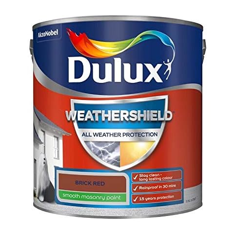 Dulux All Weather Protection Smooth Masonry - 2.5L - Brick Red Cover