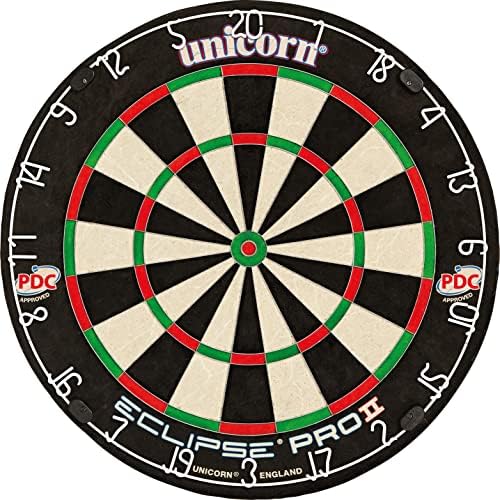 Unicorn Eclipse Pro 2 Bristle Dart Board with Professional Sisal and High Definition Spider, Professional Dart Board for Adults, Ultra-Slim Wire and Staple Free Construction