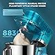 Küchenmaschine, POWWA 6,2 L Rührmaschine Knetmaschine, 6+1 Geschwindigkeit Teigmaschine,1500W Teigknetmaschine mit Schneebesen, Knethaken, Rührbesen & Spritzschutz zum Backen, Kuchen, Kekse, Kneten