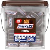 SNICKERS Fun Size Milk Chocolate Halloween Candy Bars, 175 Ct Bulk Resealable Bucket