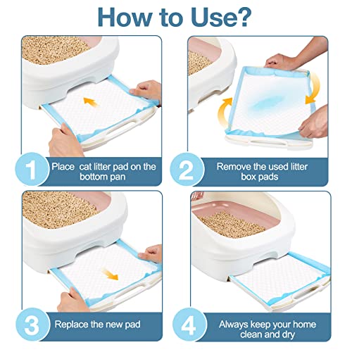 Ownpets Cat Litter Mat 17.7’’ x 13’’, Refills for Cat Litter Box, Cat Liner Pads for Litter System, Leak-Proof 6-Layer with Quick-Dry Surface, Ultra-Thick Cat Pads (20 count)