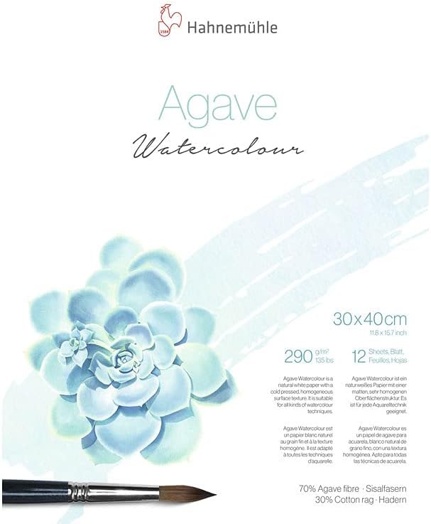 Hahnemuhle Agave Watercolour Block 30x40cm, 11.81x15.75 in, 10625402