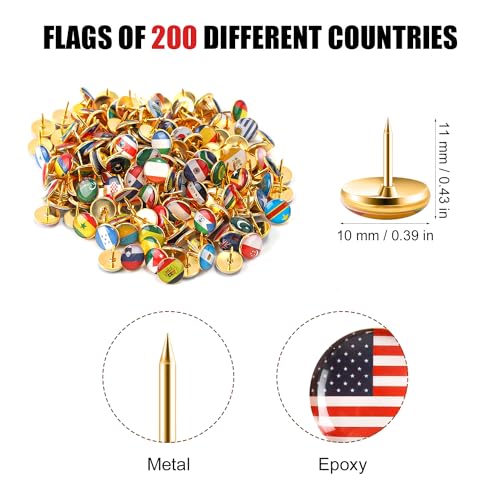 Chinchetas de Bandera de País con Tachuelas de Mapa para Tablones 3