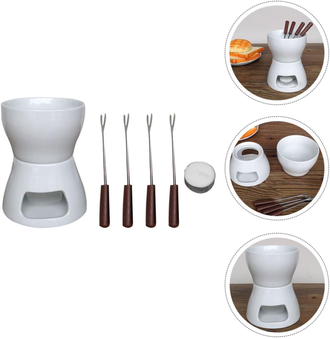 Ceramic Cheese Fondue Melting Pot for Candle Serving