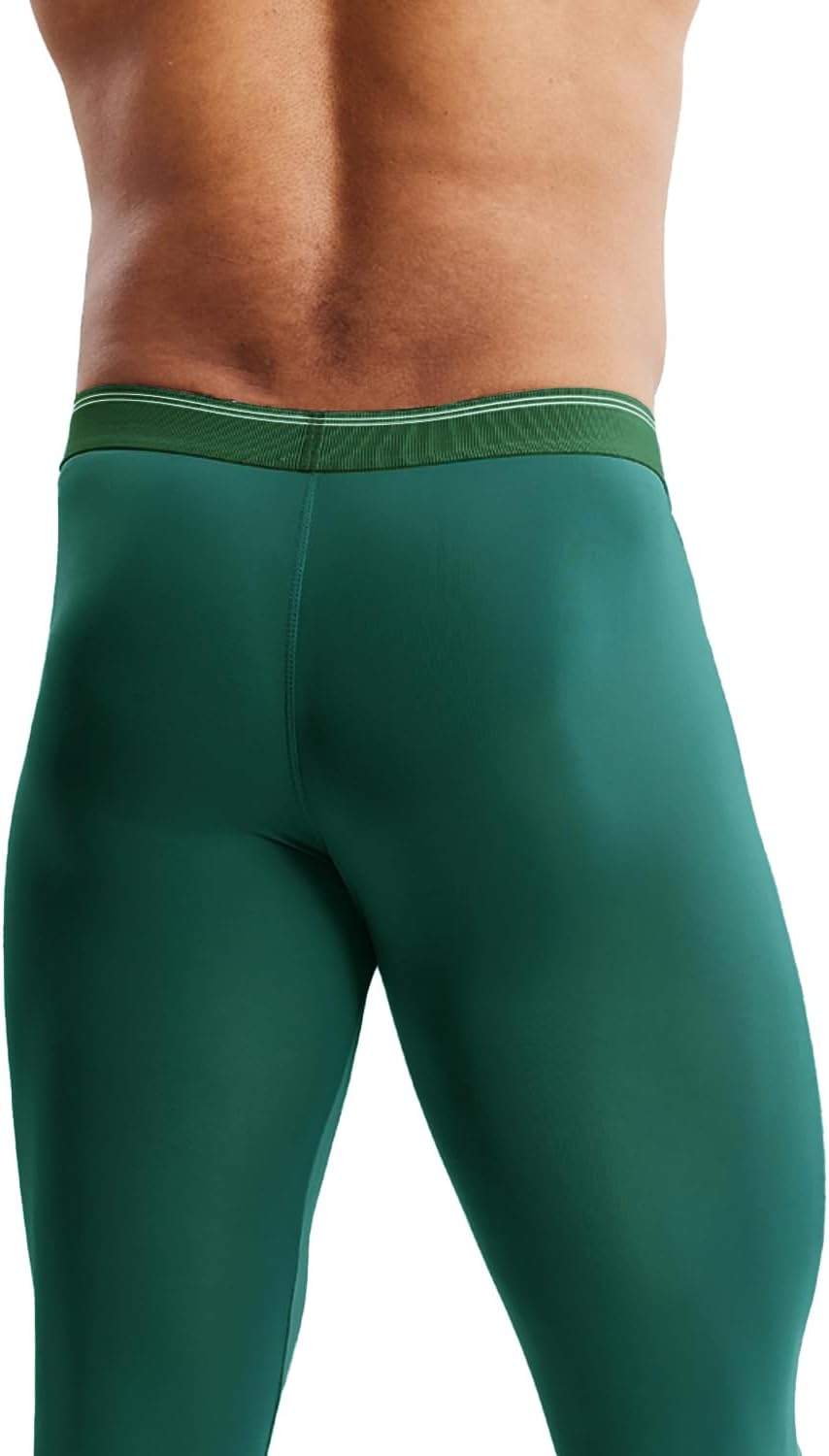 MIZOK Men’s See Through Mesh Compression Pants Ice Silk Yoga Slim Leggings Tights - Image 4