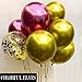 COLORFUL ELVES 12 Inch 100 Pcs Latex Metallic Chrome Balloons Helium Shiny Thicken Balloons Party Decoration (Gold)