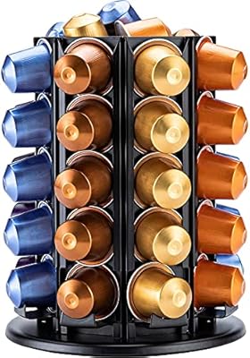 Soporte para cápsulas de café Nespresso con rotación de 360 grados con almacenamiento central adicional (40+) | Ya disponible en tu tienda friki favorita! En mundofriki.es!