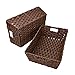 Onlytak Large Wicker Storage Basket, Metal Frame, Set of 2, Washable Waterproof, 15
