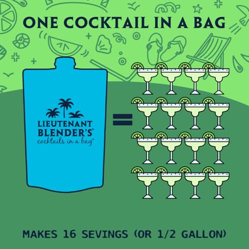 Lt. Blender's Margarita in a Bag - Margarita Mix - Each Bag Makes 1/2 Gallon of Frozen Margaritas – Non-GMO Cocktail Mix - No Margarita Machine Needed – Add Liquor, Wine or as a Mocktails (Pack of 1) - Thumbnail 4