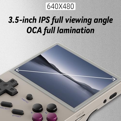 RG35XX 2024 Retro Gaming Consoles with 64GB Card rg35xx Handheld Game Console 3.5 inch IPS Screen Linux System Classic Emulator Hand Held Gaming Console Support HDMI TV Output Gray by GiipGoop - Used condition - Image 2