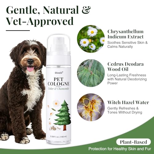 Image of Pet Cologne Spray for Dogs & Cats - Natural Deodorizing Perfume - Long-Lasting Scent - Alcohol-Free, Hypoallergenic, Safe Grooming Spray for Pets