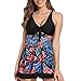 Eternatastic Women's Retro Paisley Printed Tankini Swimsuit with Boyshorts Swim Tank Top