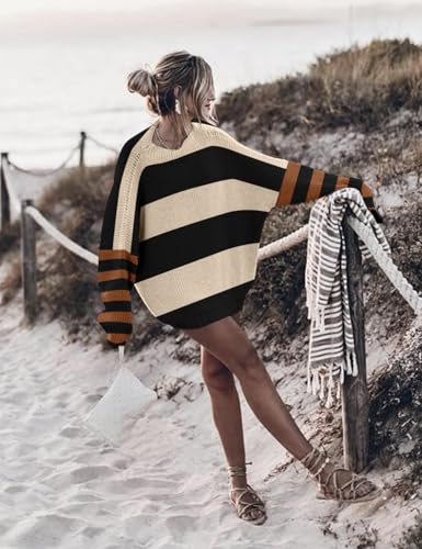 Ugerlov Women's Oversized Sweaters Batwing Sleeve Mock Neck Jumper Tops Chunky Knit Pullover Sweater - Image 7