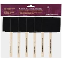 Creative Mark Artist Foam Paint Brushes 6-Pack Set for Painting - Wood Handle Wedge Shaped Paintbrush Kit - Pack of 6 3"