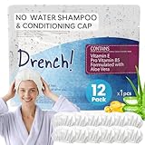 Drench! Haarwaschhauben 12x Haar Shampoo Cap - 12er Pack - Haare Waschen ohne Wasser - Waschhaube mit Conditioner - Mit Aloe Vera Vitamin E und Provitamin B5