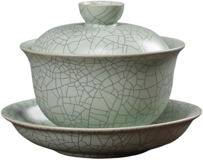 Cover Bowl Large Pot Handmade Tea Ceramic Unglazed Sancai Set