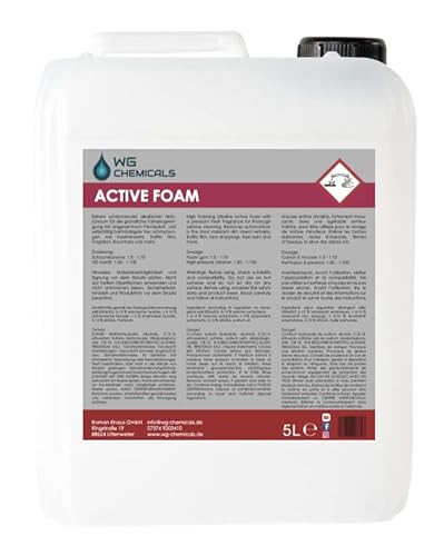 WG CHEMICALS Active Foam | Selbsttätiger Snow Foam | Aktivschaum | Vorreiniger | PKW-Shampoo | Powerschaum | Grapefruit Duft (5 Liter) Cover