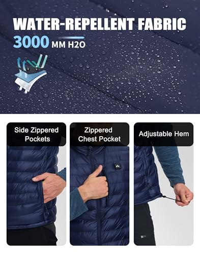 Image of Pioneer Camp Men's Heated Puffer Vest with Battery Pack & Chest Pocket - Lightweight Electric Heating Vests for Winter