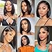 Bob Wig Human Hair Wear and Go Glueless Wigs Human Hair Pre Plucked Pre Cut Bob 4x4 HD Lace Closure Wig Short Straight Bob Human Hair Wigs for Black Women Upgraded No Glue Bob Wig 180% Density 10 Inch