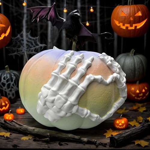 Decoraciones de Halloween para exterior e interior con esqueleto artificial 7